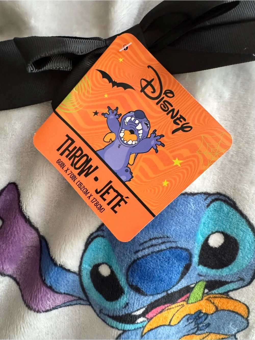 Disney Stitch AUTUMN Plush Throw Blanket with pumpkins - NWT